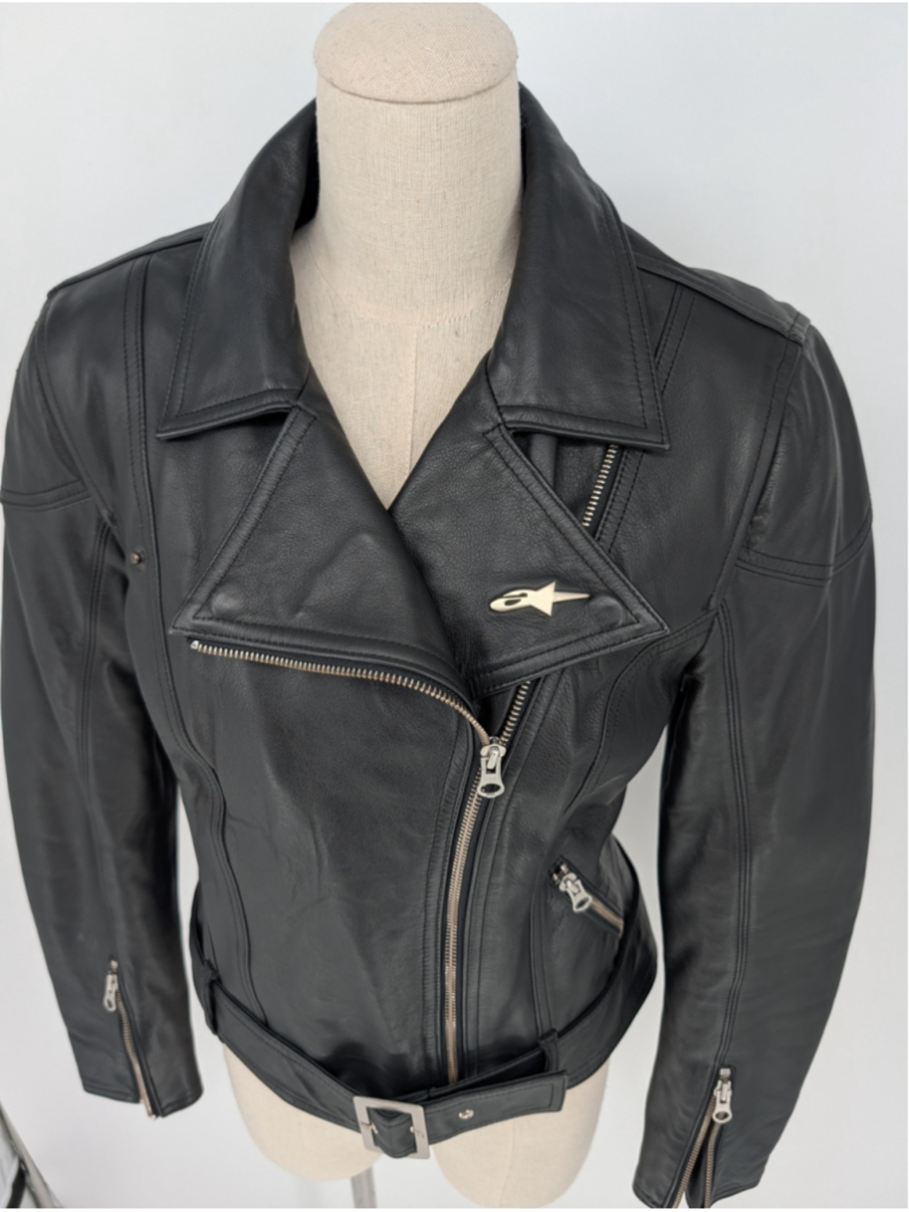 Vintage 2003 Alpinestars Women’s M Black Leather Armored Motorcycle Jacket